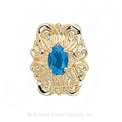 GS342 BT - 14 Karat Gold Blue Topaz Slide 